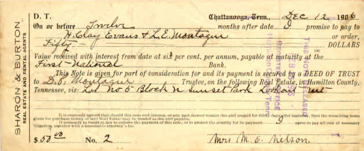 1st National Bank 12-12-1906 Loan